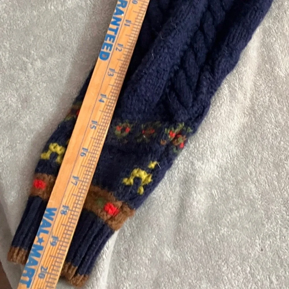 VNTG United Colors of Benetton Shetland Wool Fair Isle Cable Knit Sweater Nordic